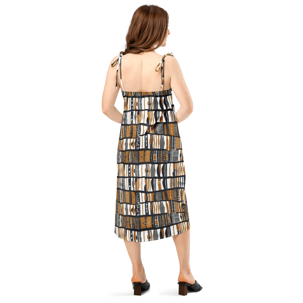 Ochre Rhythm on Slip Dress — Back
