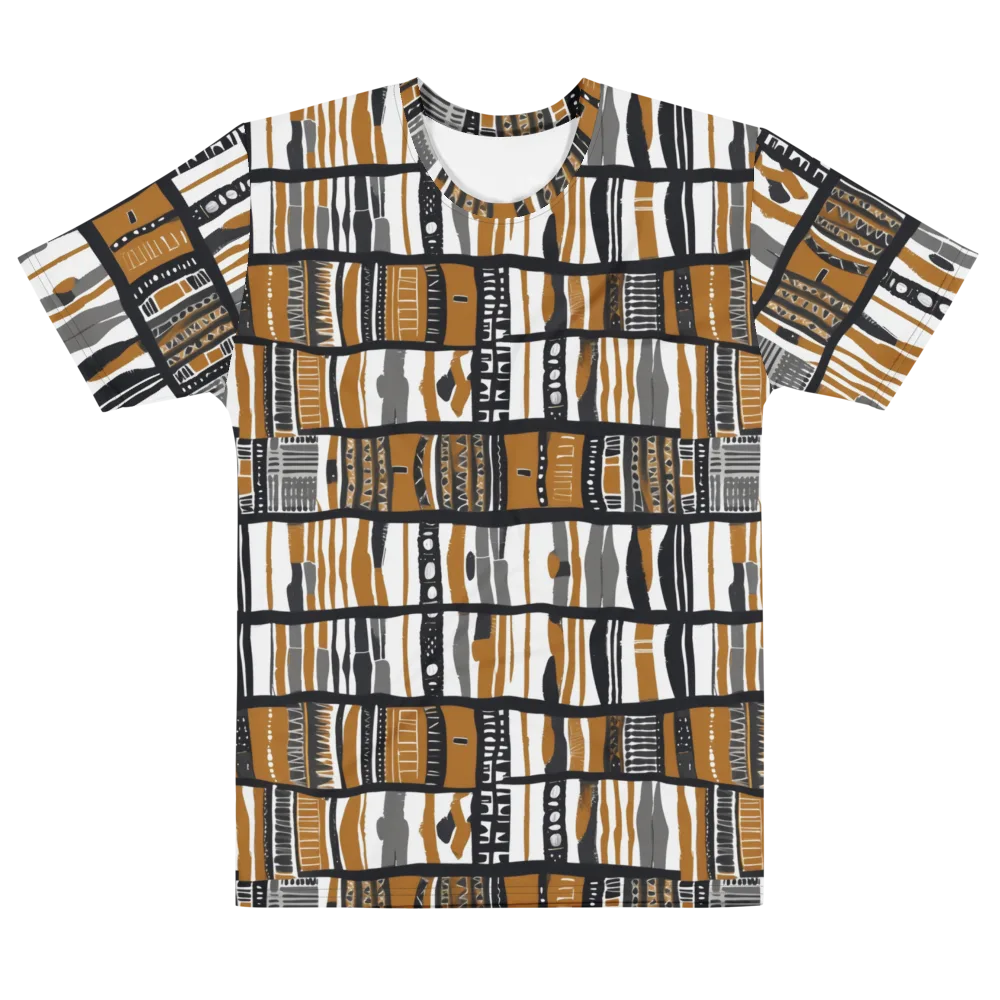 Ochre Rhythm on Men's Cotton Crew Neck T-Shirt — Front
