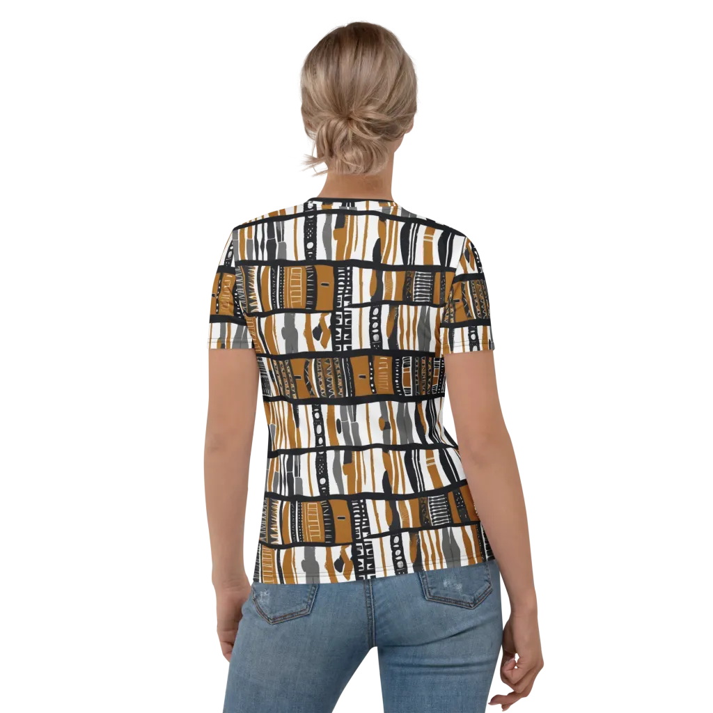 Ochre Rhythm on Women's Crew Neck T-Shirt — Back