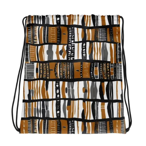 Ochre Rhythm on a Drawstring Bag