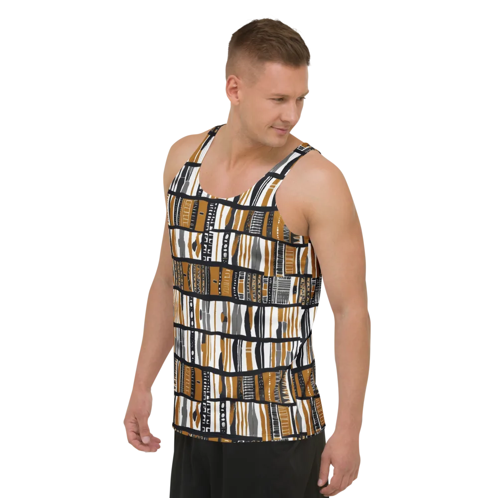 Ochre Rhythm on Men's Tank Top — Left Front