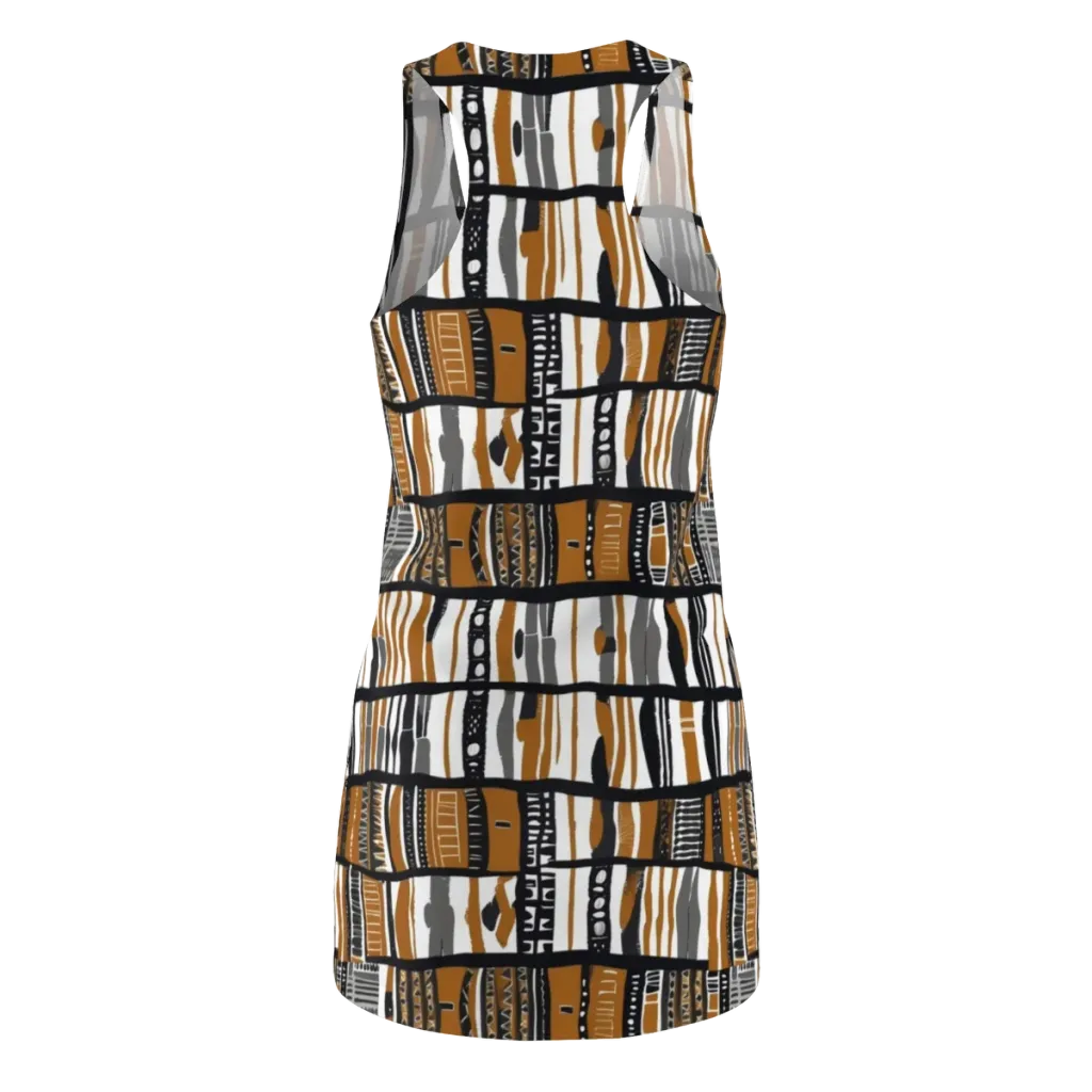 Ochre Rhythm on Racerback Dress — Back