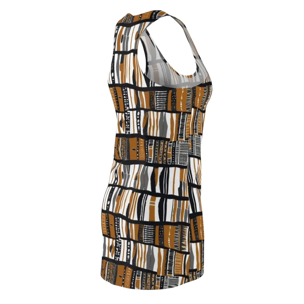 Ochre Rhythm on Racerback Dress — Back Side