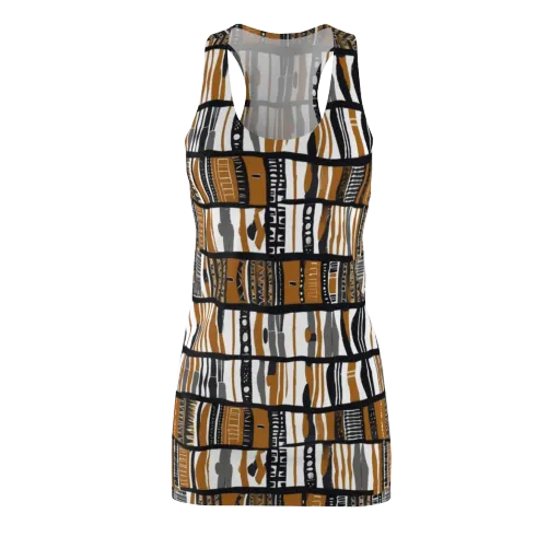 Ochre Rhythm on a Racerback Dress