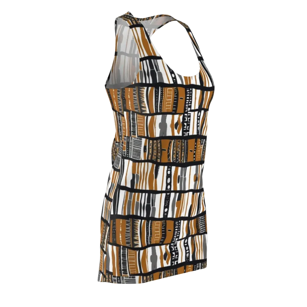 Ochre Rhythm on Racerback Dress — Front Side