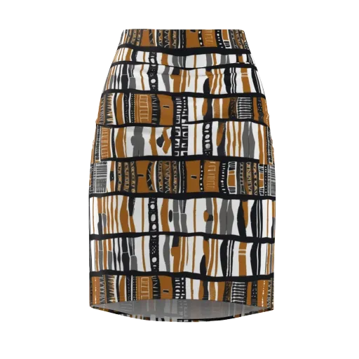 Ochre Rhythm on a Pencil Skirt