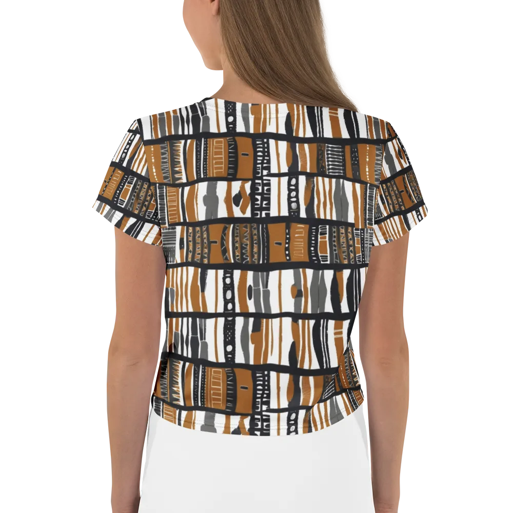 Ochre Rhythm on Crop Tee — Back