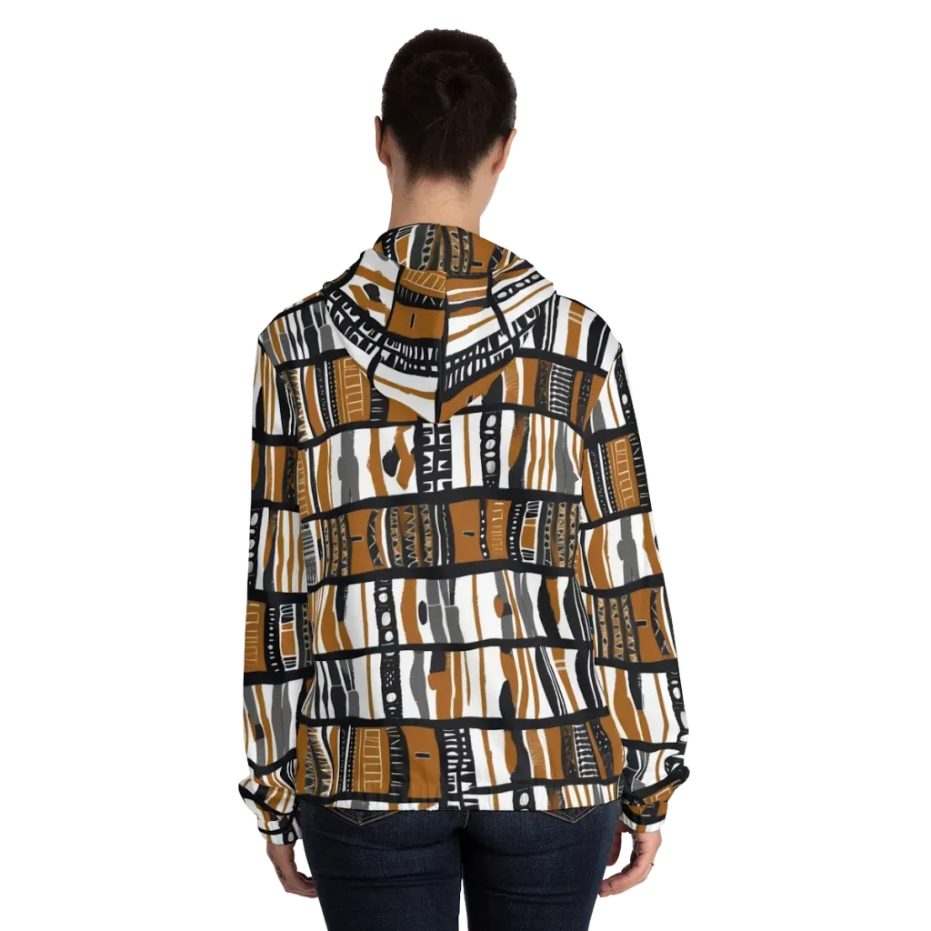Ochre Rhythm on Women's Full-Zip Hoodie — Back On Person