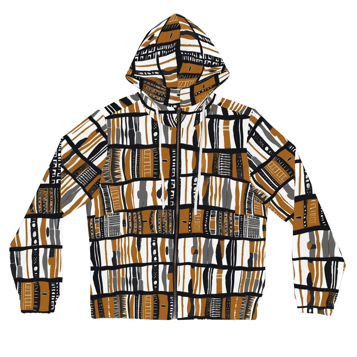 Ochre Rhythm on Women's Full-Zip Hoodie — Front