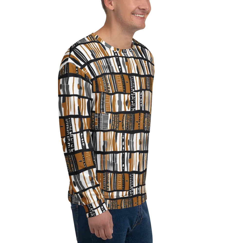 Ochre Rhythm on Sweatshirt — Right Front