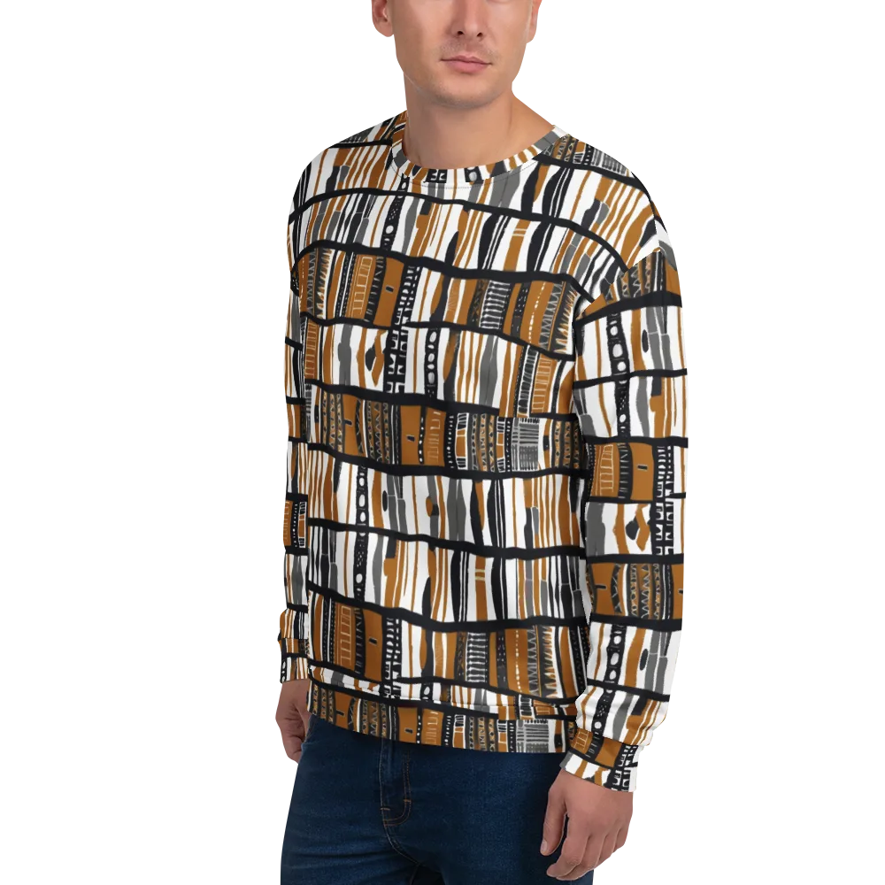 Ochre Rhythm on Sweatshirt — Left Front