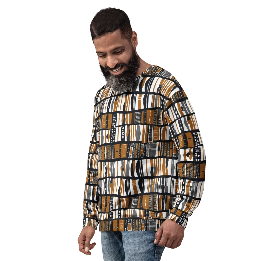 Ochre Rhythm on Sweatshirt — Left Front