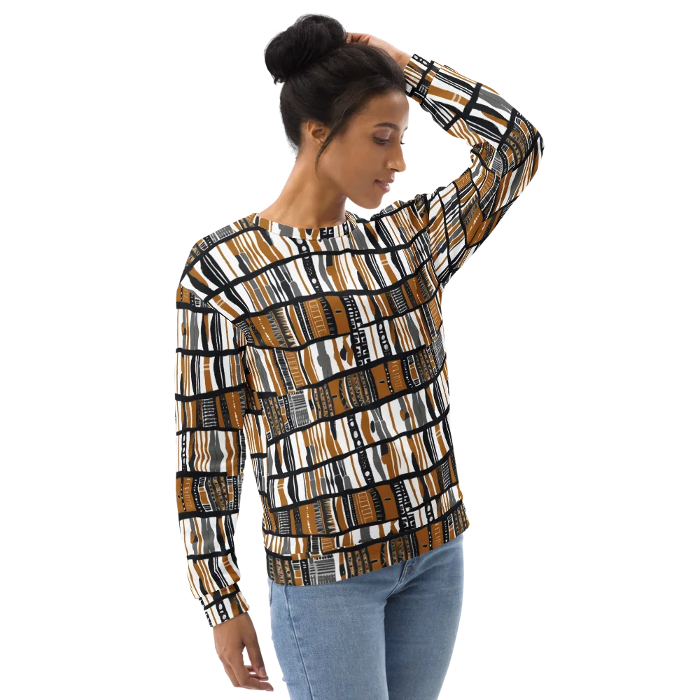 Ochre Rhythm on Sweatshirt — Right Front