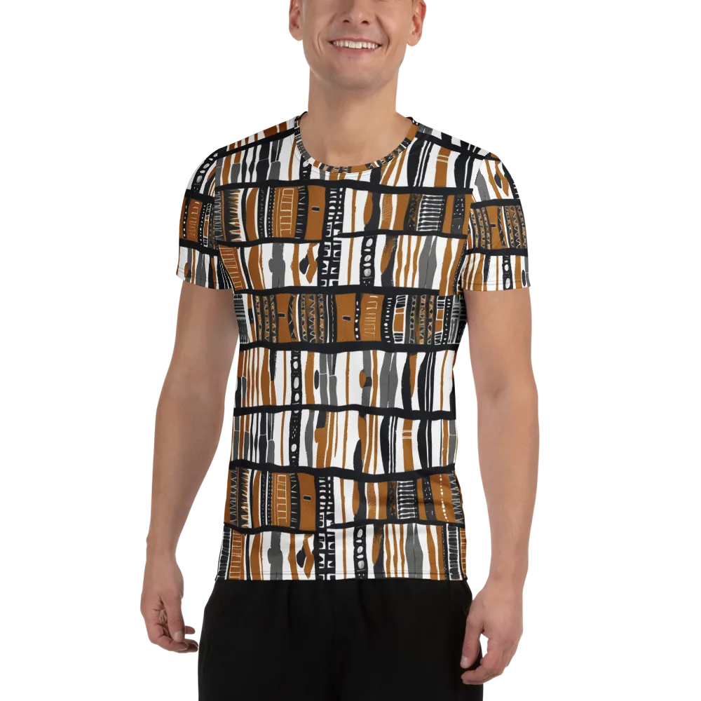 Ochre Rhythm on Men's Athletic T-Shirt — Front