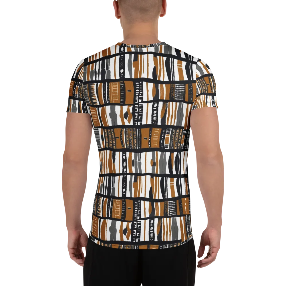 Ochre Rhythm on Men's Athletic T-Shirt — Back