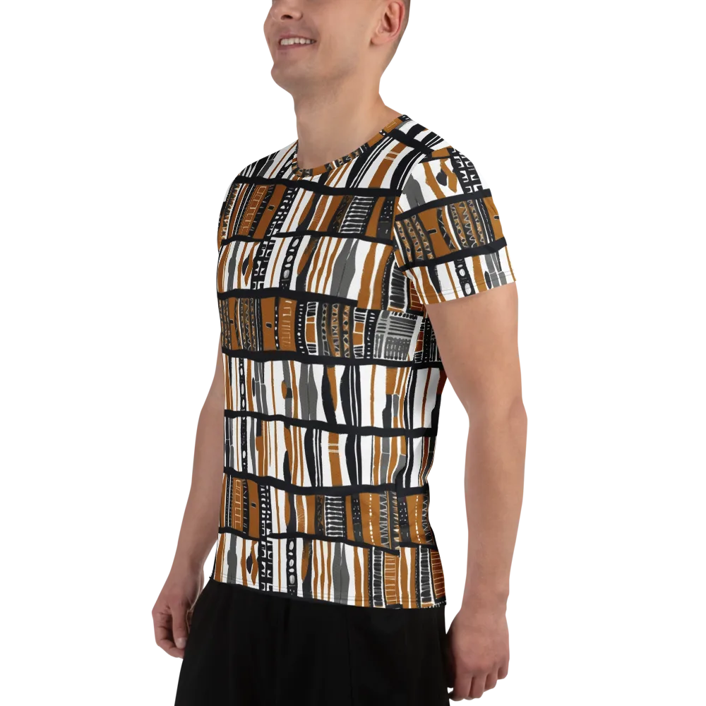Ochre Rhythm on Men's Athletic T-Shirt — Left
