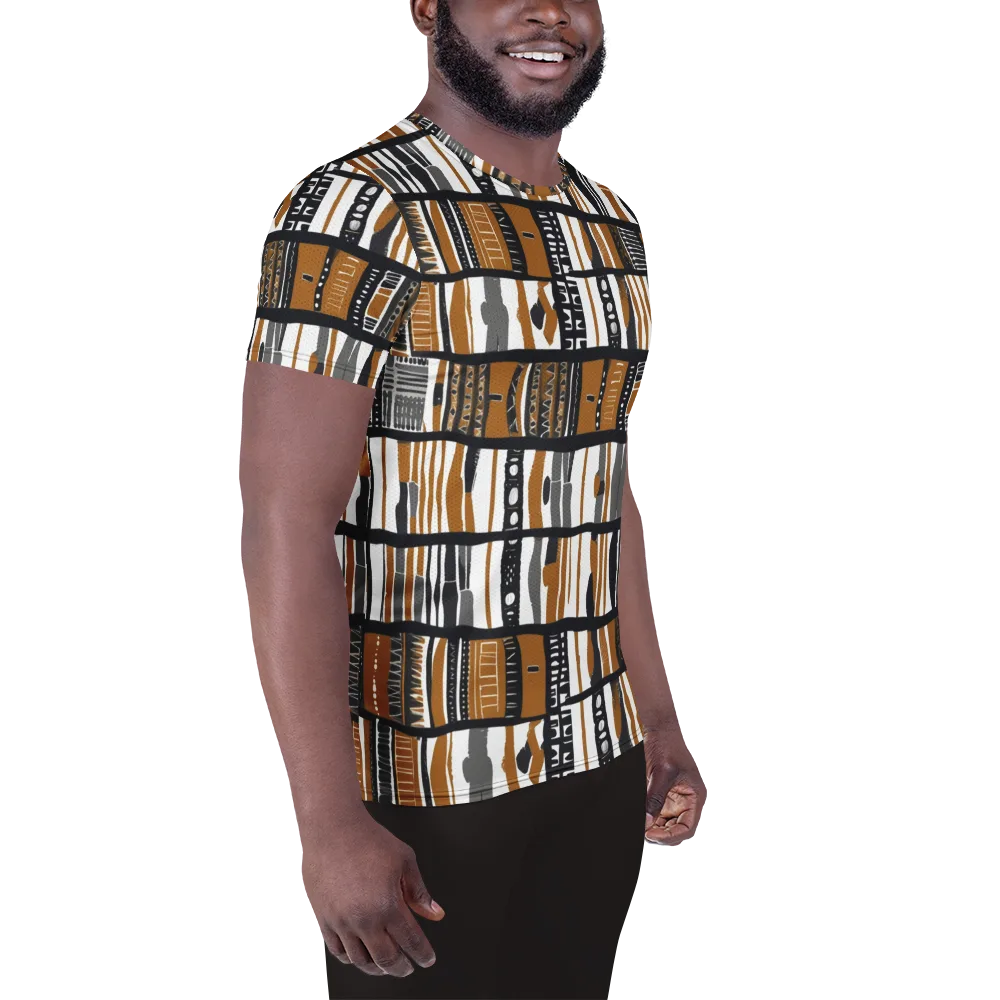 Ochre Rhythm on Men's Athletic T-Shirt — Right