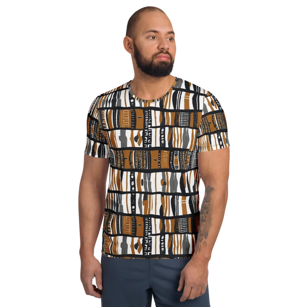 Ochre Rhythm on Men's Athletic T-Shirt — Front