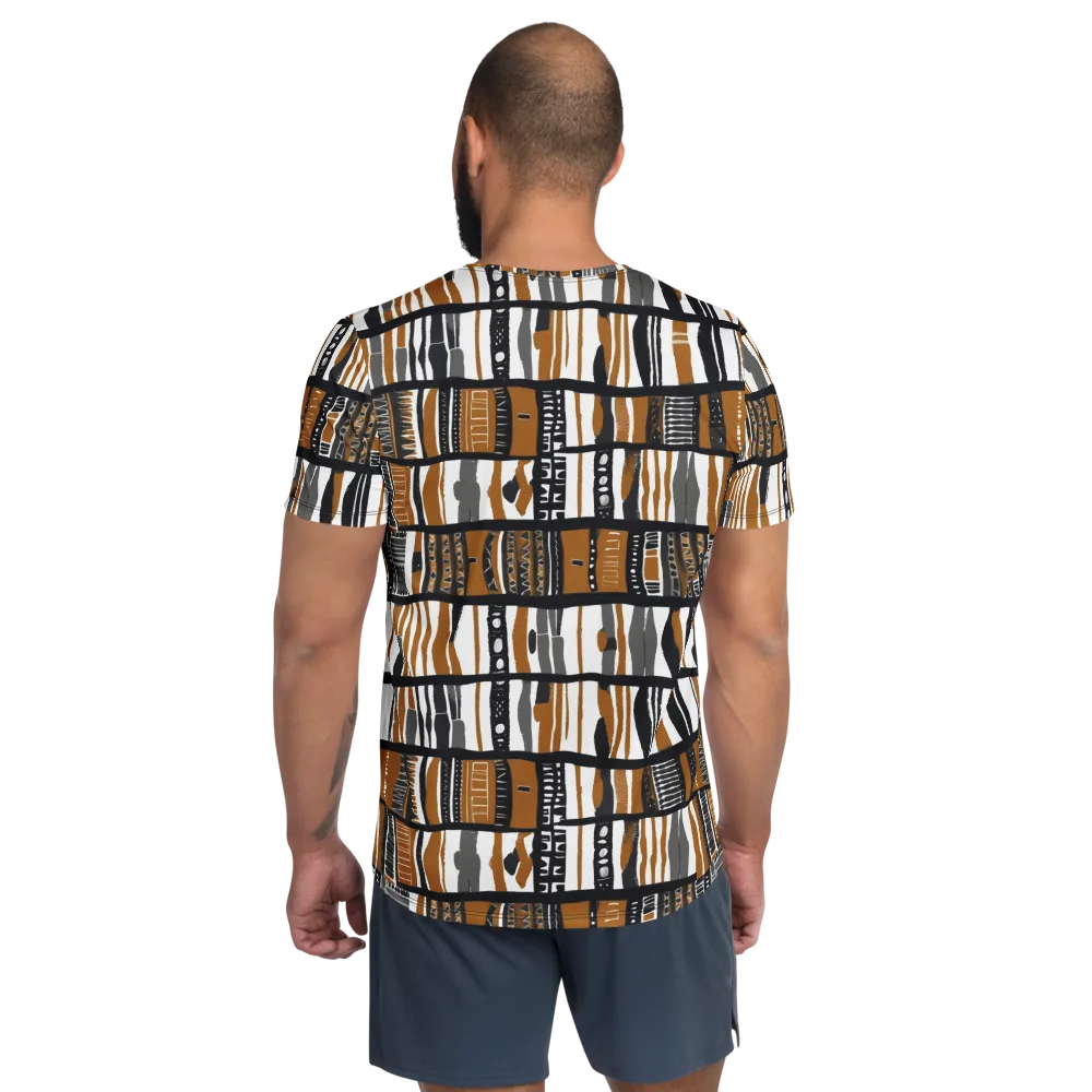 Ochre Rhythm on Men's Athletic T-Shirt — Back