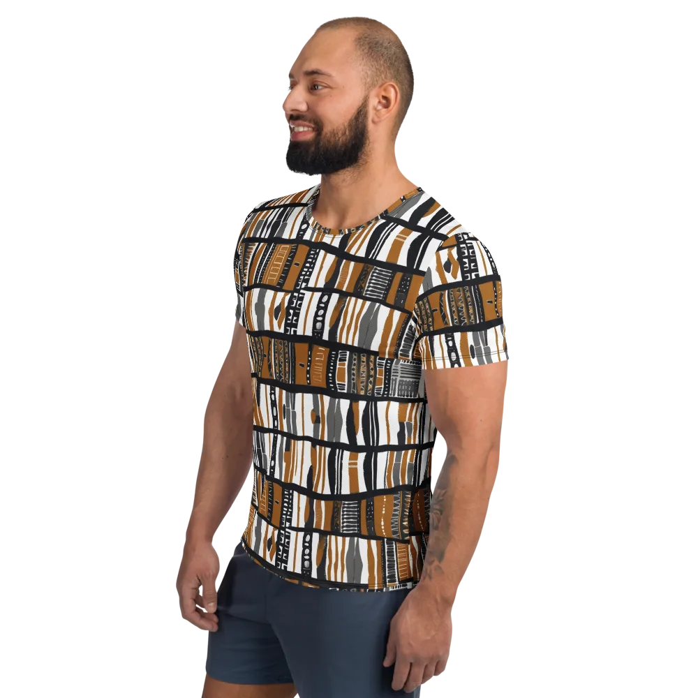 Ochre Rhythm on Men's Athletic T-Shirt — Left