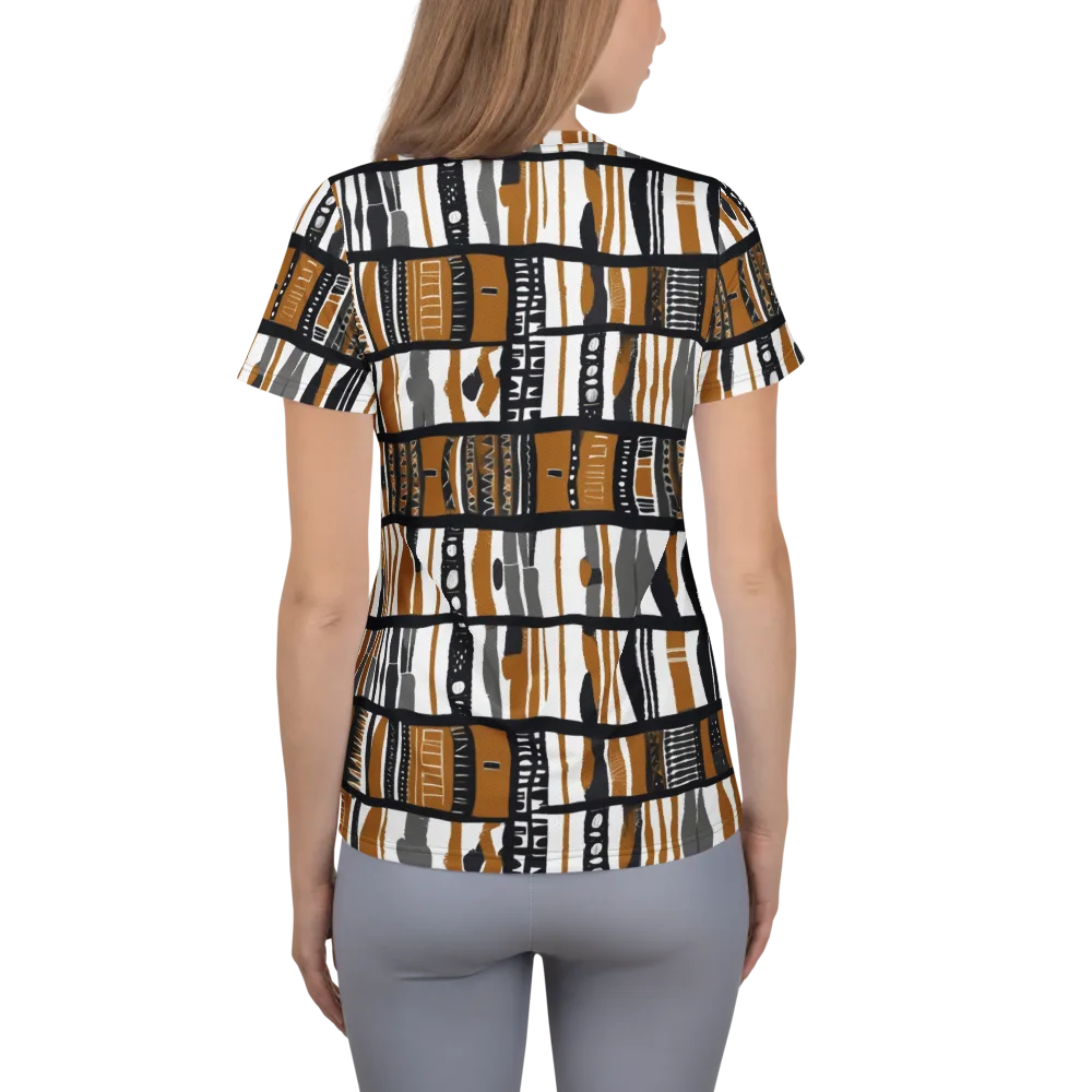 Ochre Rhythm on Women's Athletic T-Shirt — Back