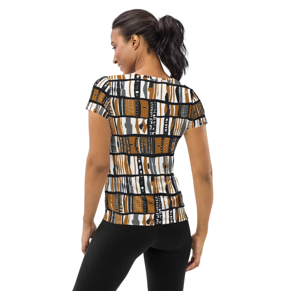 Ochre Rhythm on Women's Athletic T-Shirt — Back
