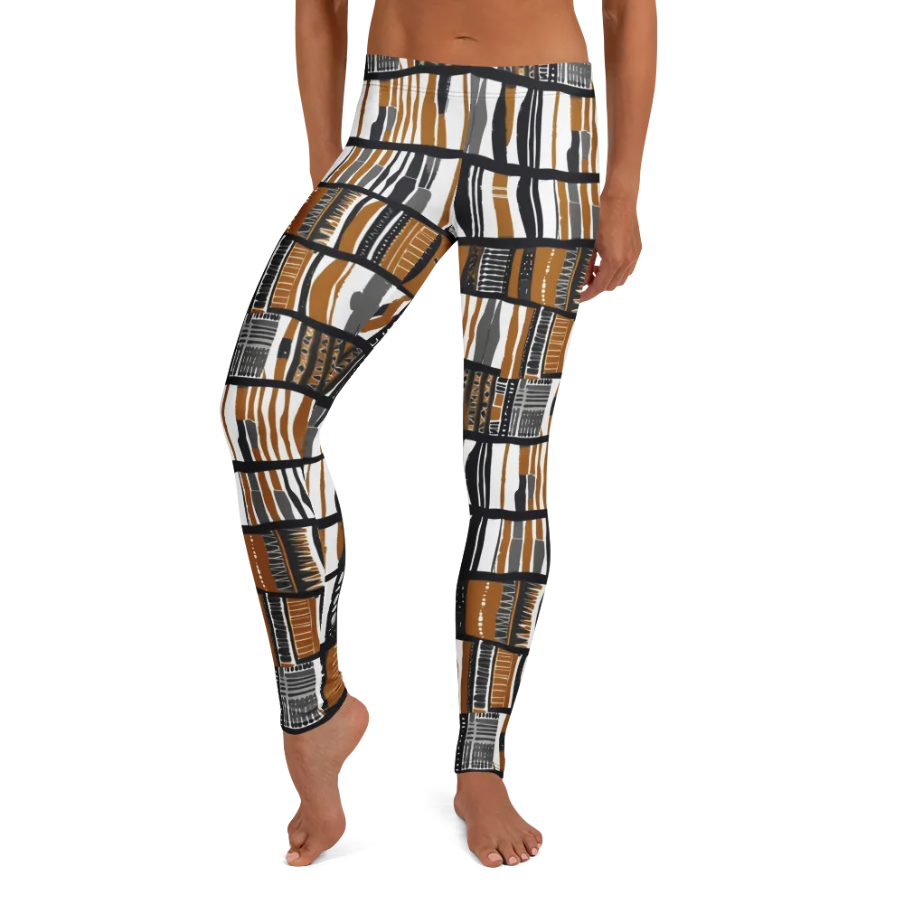 Ochre Rhythm on Leggings — Front