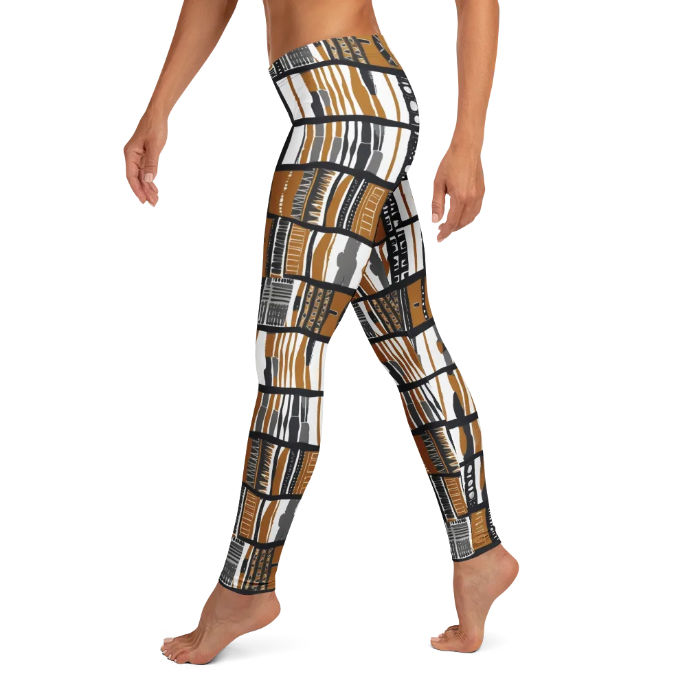 Ochre Rhythm on Leggings — Left