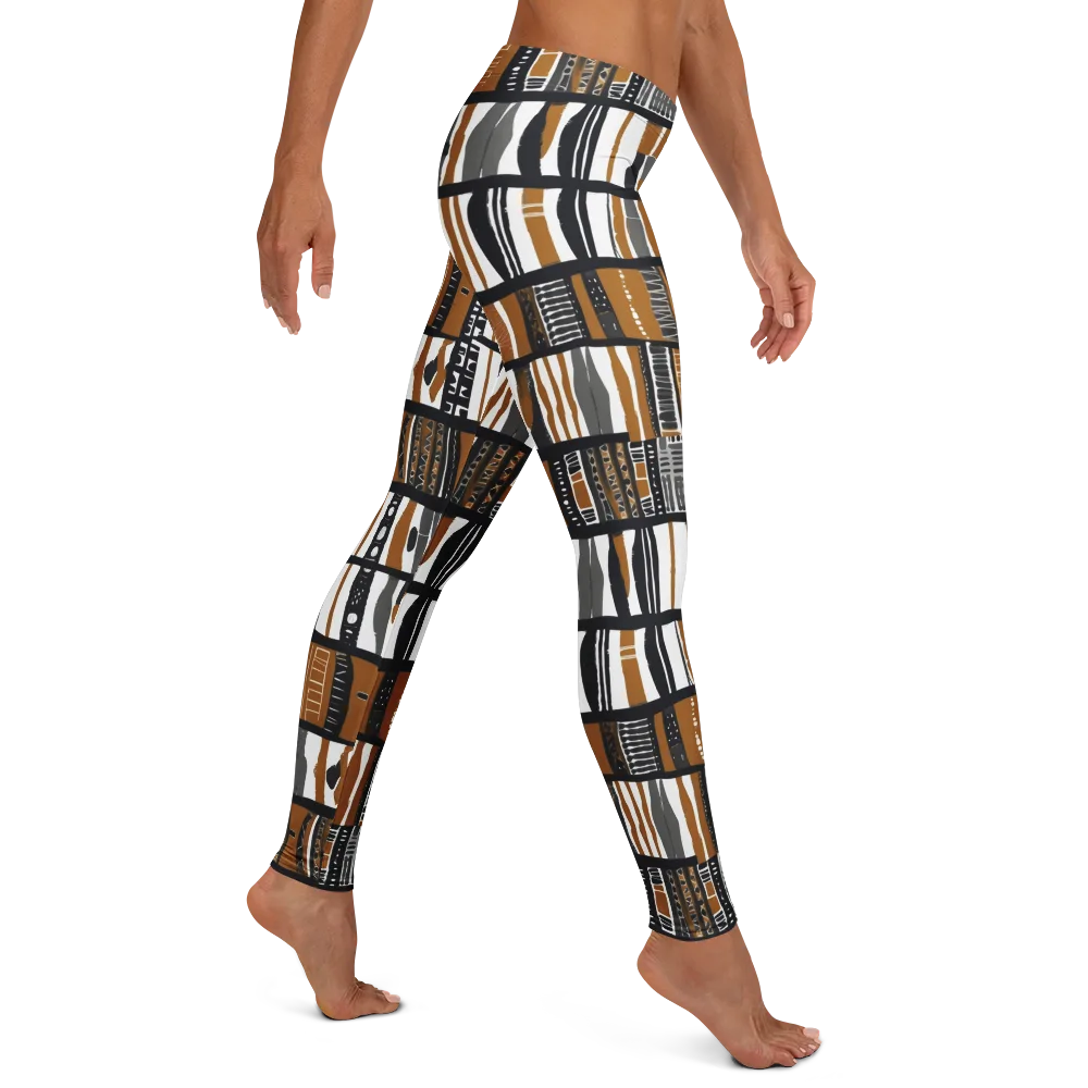 Ochre Rhythm on Leggings — Right