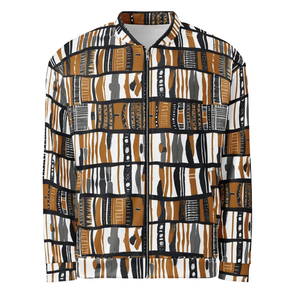 Ochre Rhythm on Bomber Jacket — Front