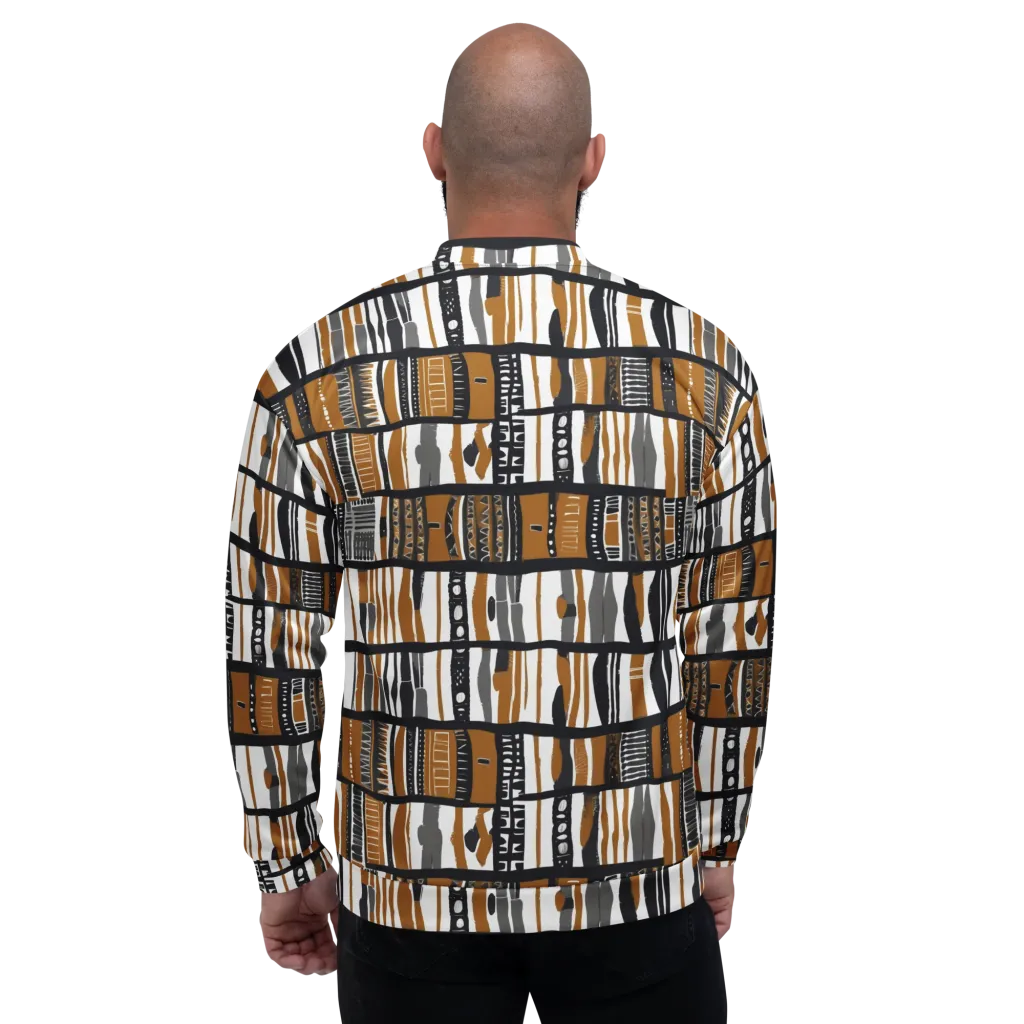 Ochre Rhythm on Bomber Jacket — Back