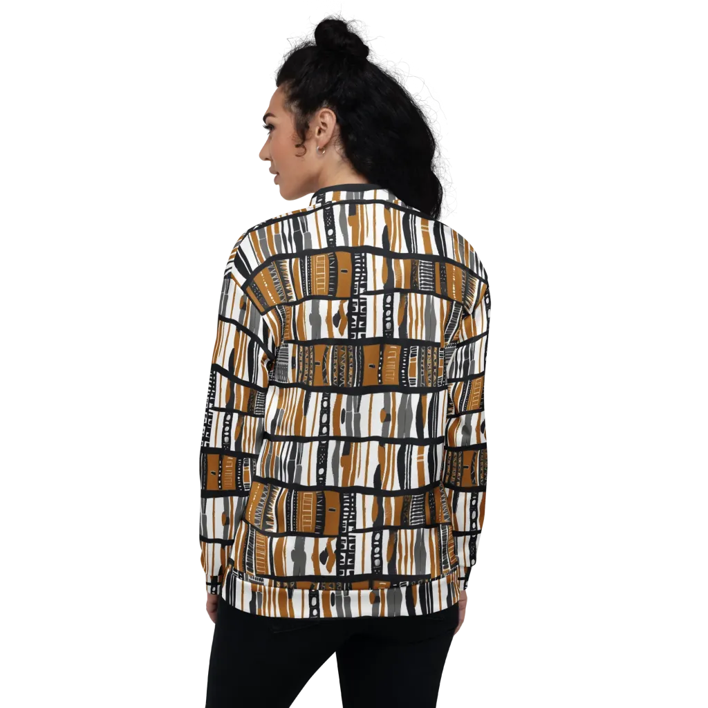 Ochre Rhythm on Bomber Jacket — Back