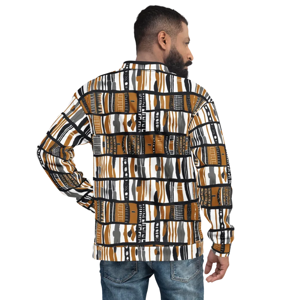 Ochre Rhythm on Bomber Jacket — Back