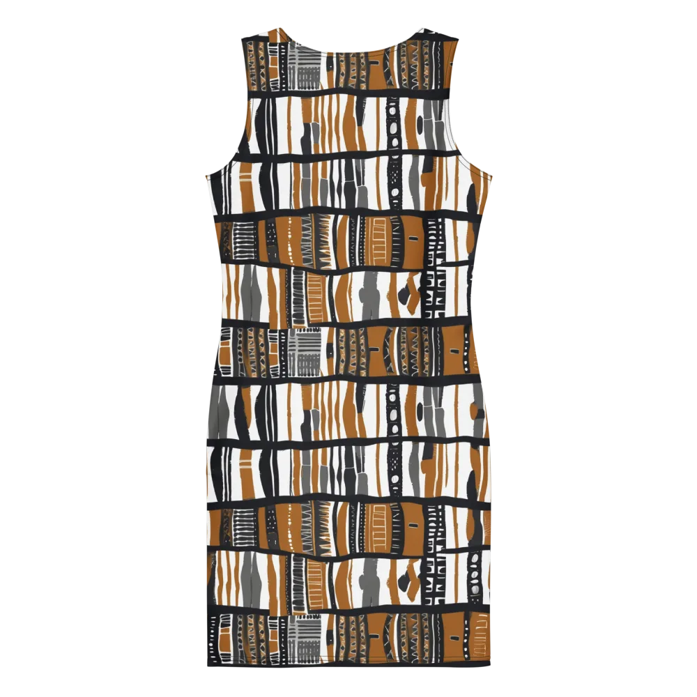 Ochre Rhythm on Bodycon Dress — Back
