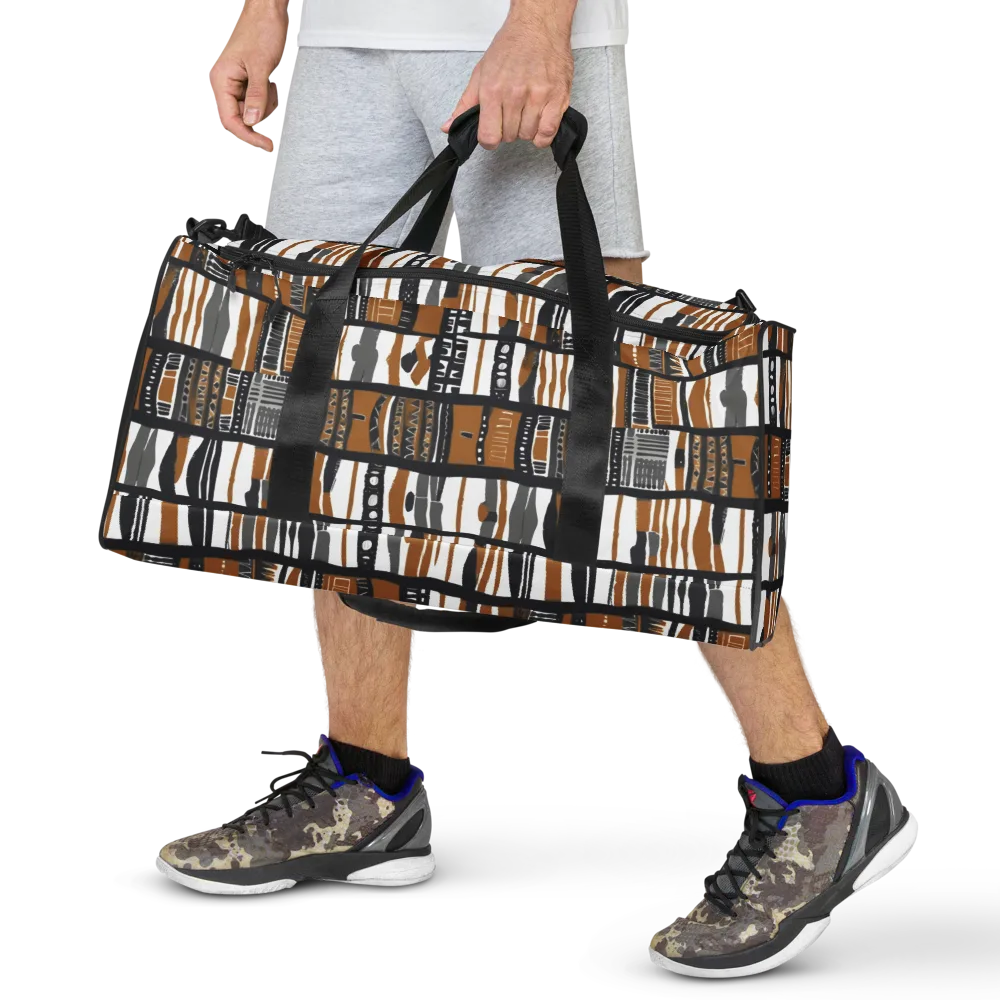 Ochre Rhythm on Duffle Bag — Front