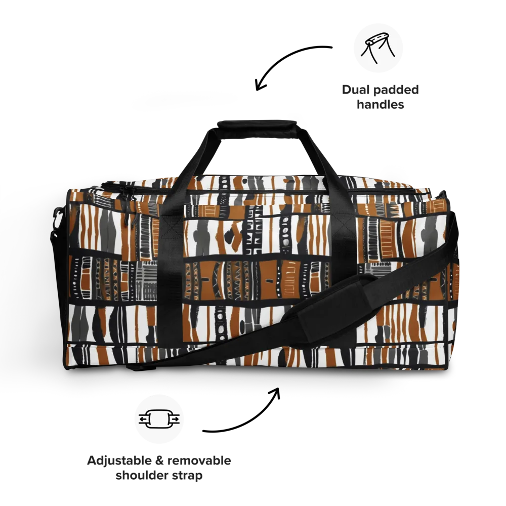 Ochre Rhythm on Duffle Bag — Front