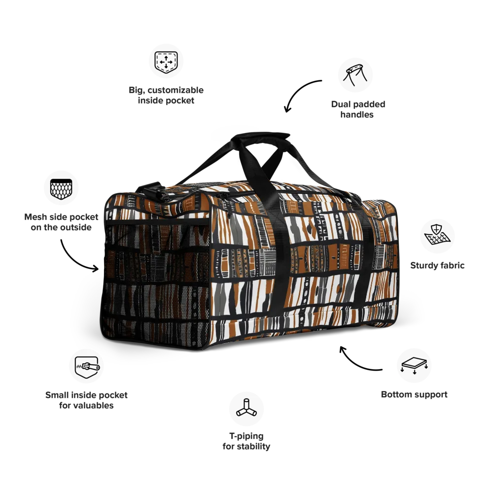 Ochre Rhythm on Duffle Bag — Right Front