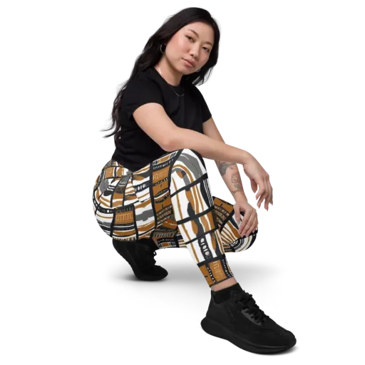 Ochre Rhythm on a Leggings with Pockets