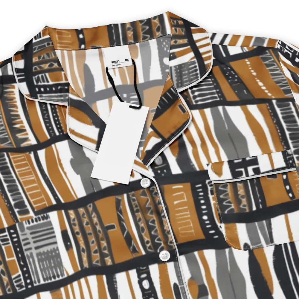 Ochre Rhythm on Women's Short Sleeve Pajama Top — Product details