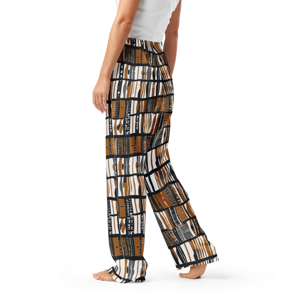 Ochre Rhythm on Women's Pajama Pants — Left