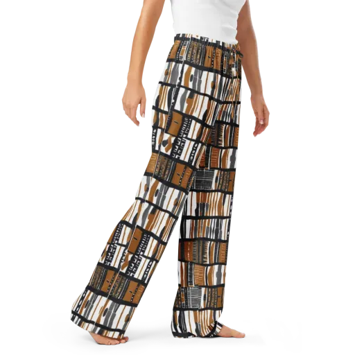 Ochre Rhythm on a Women's Pajama Pants