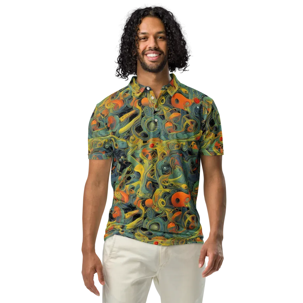 Orbital Tide on Men's Slim Fit Polo Shirt — Front