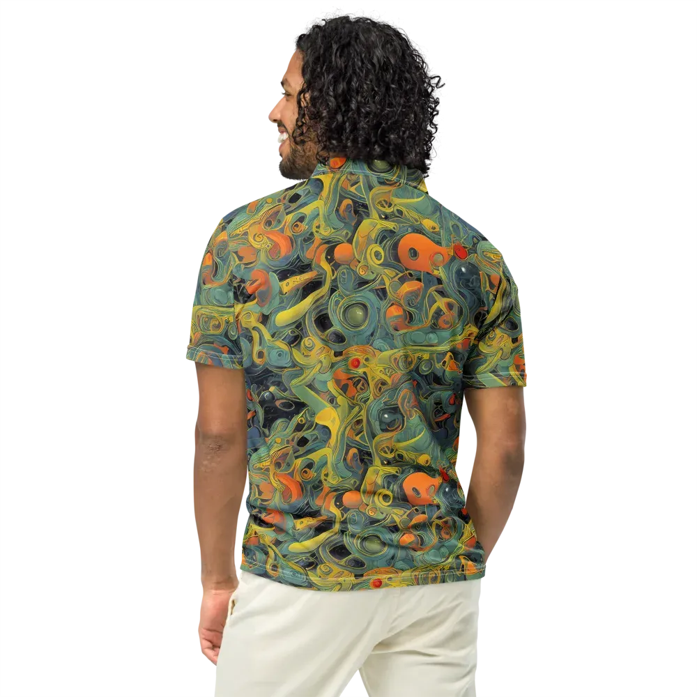 Orbital Tide on Men's Slim Fit Polo Shirt — Back