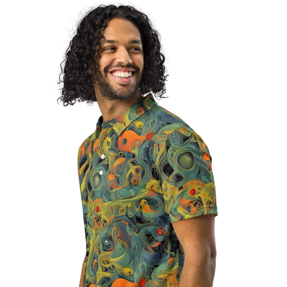Orbital Tide on Men's Slim Fit Polo Shirt — Left Front