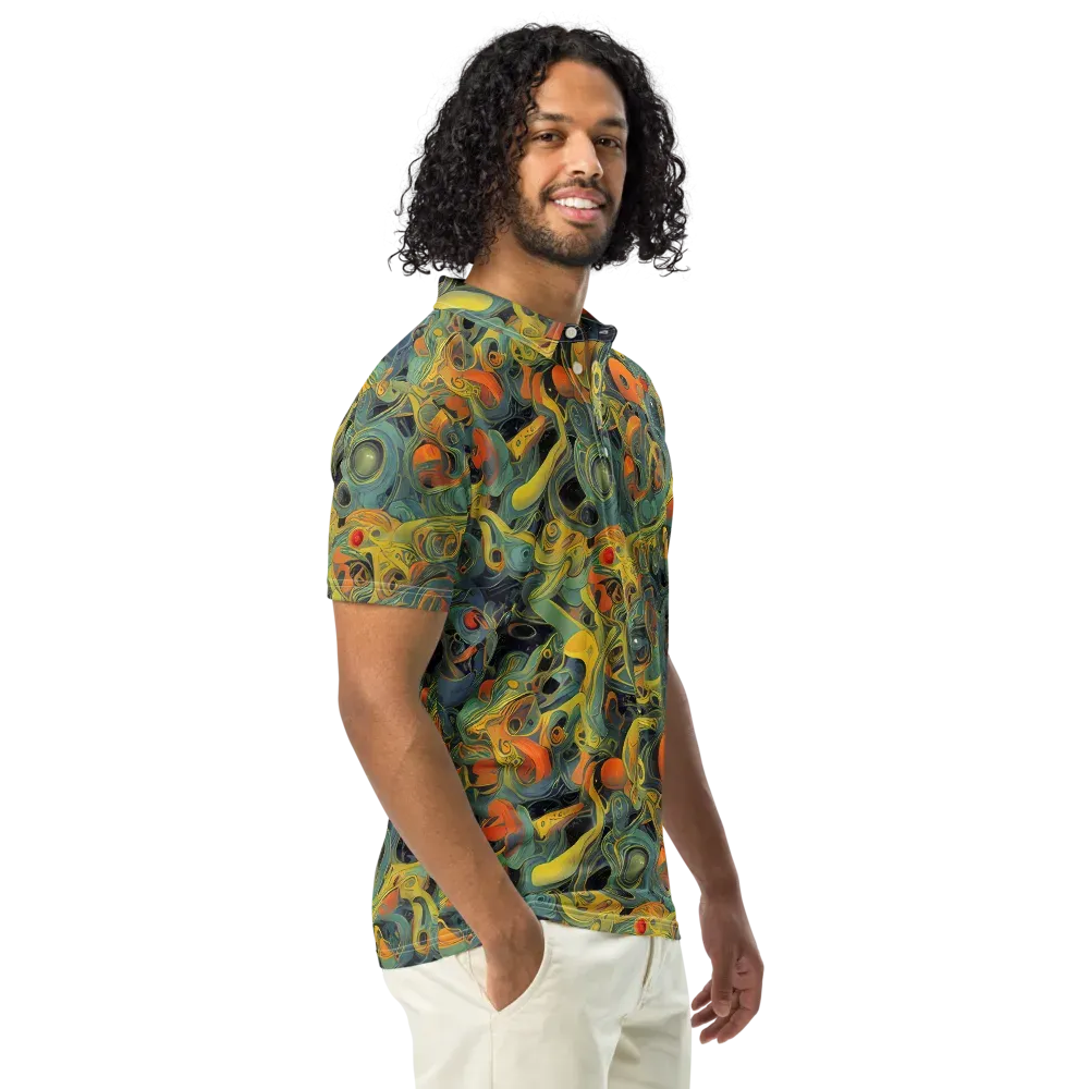 Orbital Tide on Men's Slim Fit Polo Shirt — Right Front