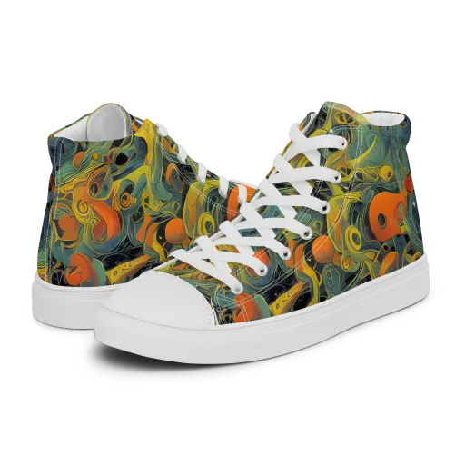 Orbital Tide on a Men's High Top Canvas Shoes
