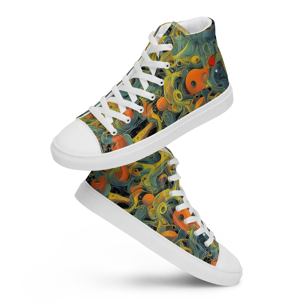 Orbital Tide on Men's High Top Canvas Shoes — Front