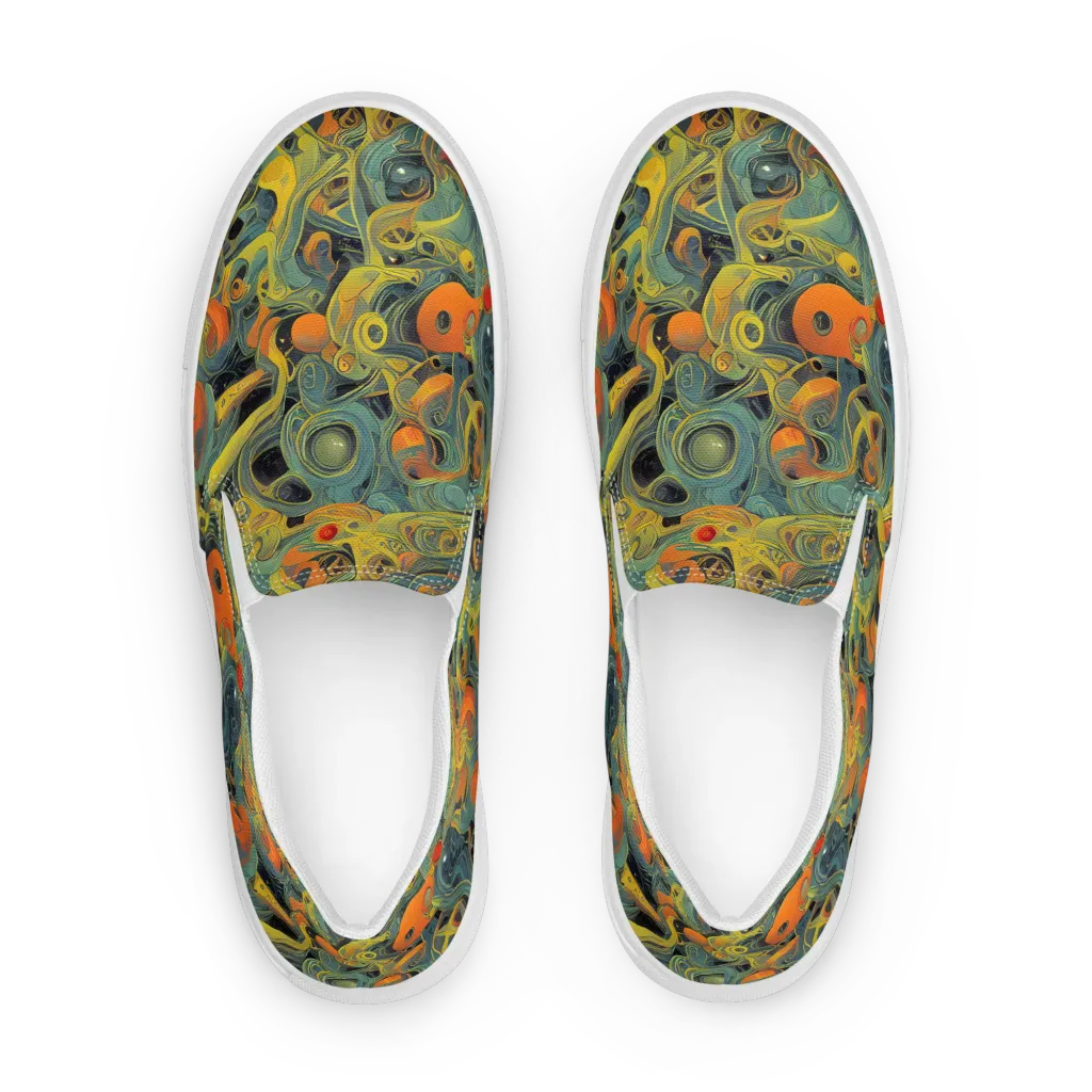 Orbital Tide on Men's Slip-On Canvas Shoes — Front