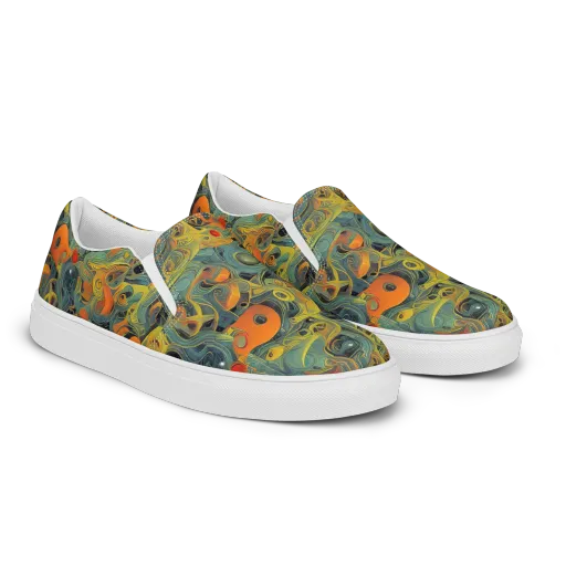 Orbital Tide on a Men's Slip-On Canvas Shoes