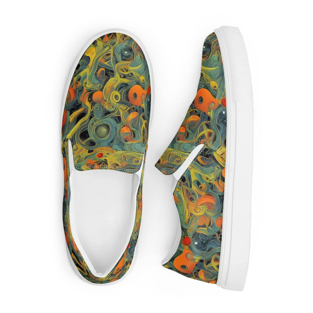 Orbital Tide on Men's Slip-On Canvas Shoes — Front